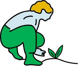 A person planting a tree