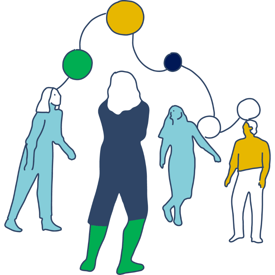 Many people connected together