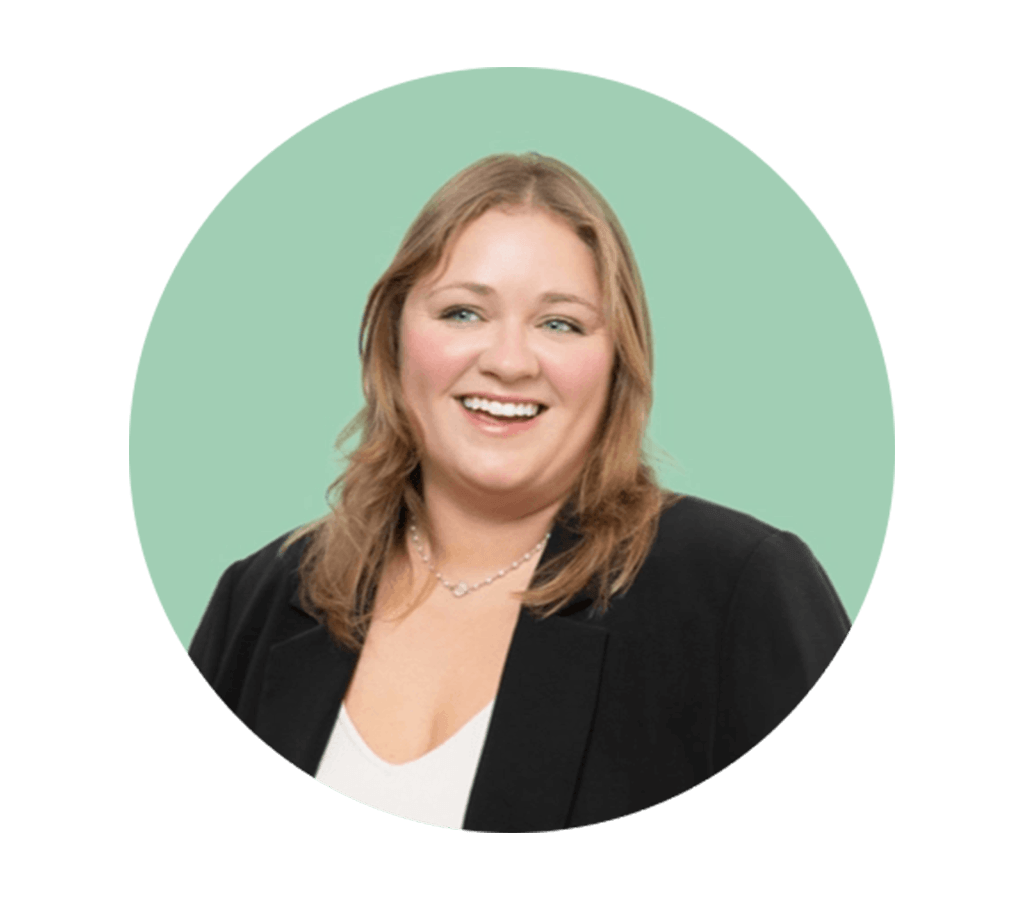 Headshot of Amy Bolt, Vice President, Programs and Partnerships, smiling against a light green background